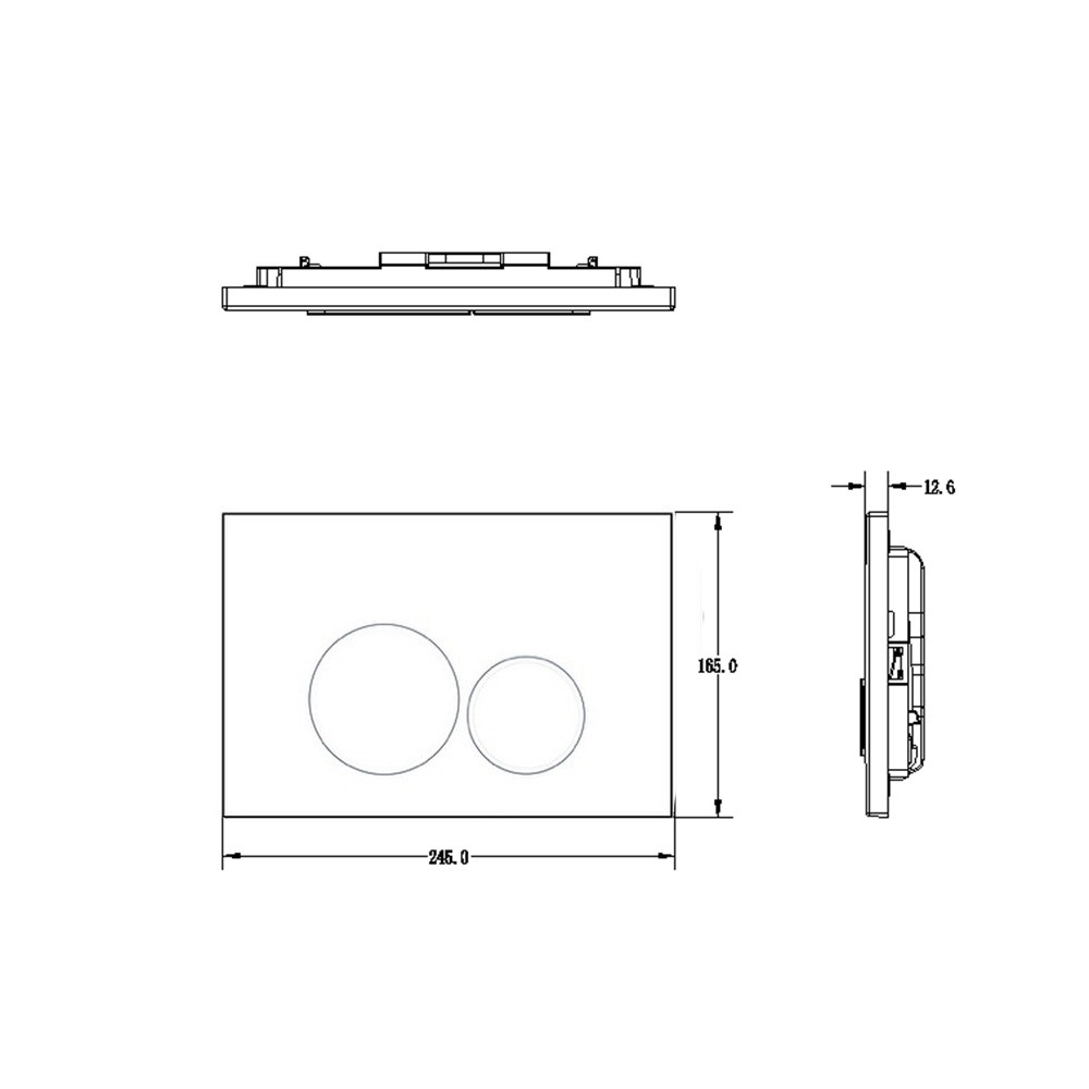 Cortado 15 Weiß Betätigungsplatte für Geberit DELTA, SIGMA, Kronenbach, JomoTech & PEZI - 3