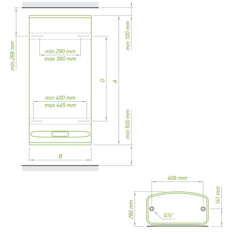 100L Elektro-Warmwasserspeicher BelliSlimo Cloud Dry Wifi - 3