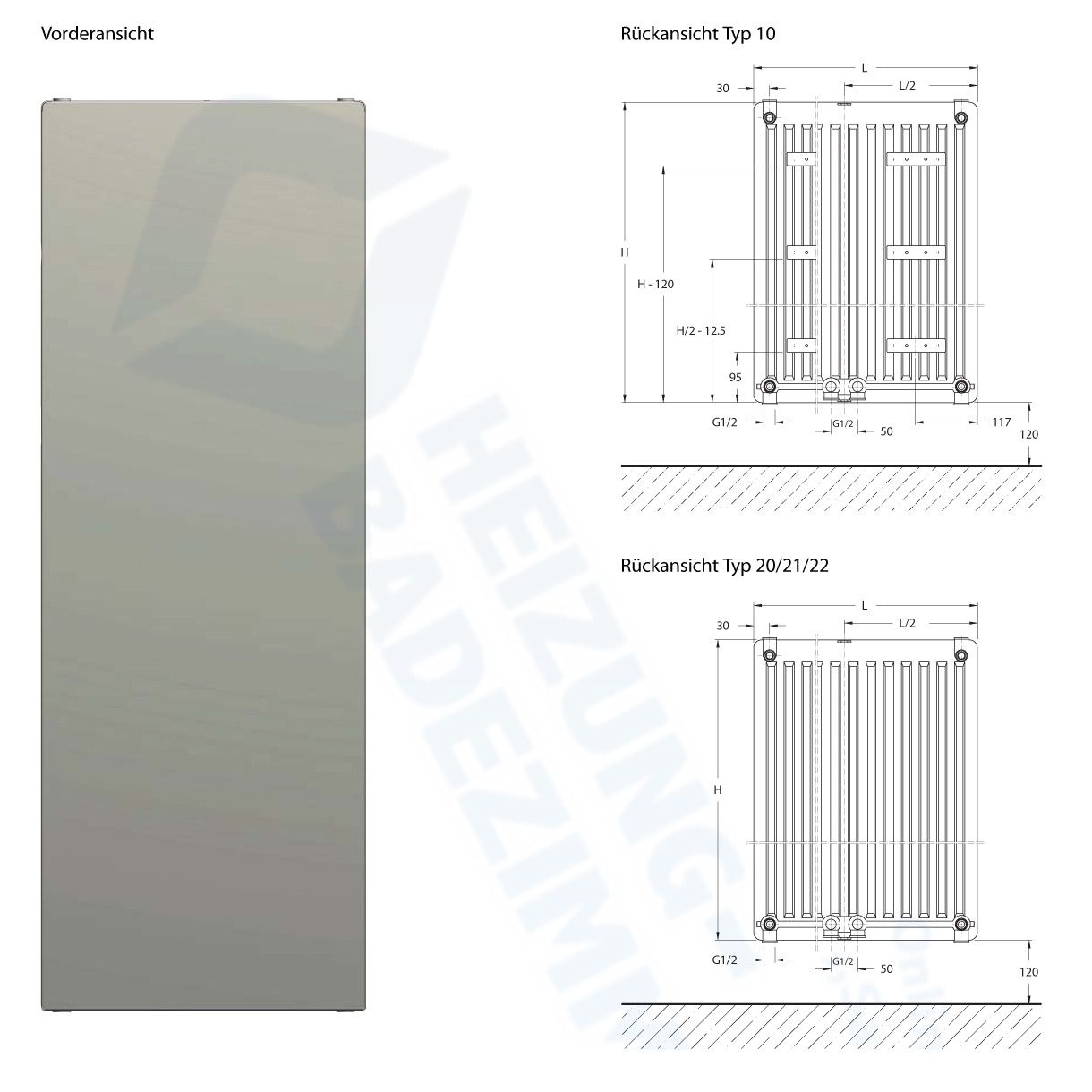 CV-Plan Vertikalheizkörper 10-1400-300 - 2