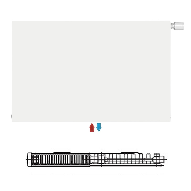 Logatrend VCM-Plan.2 Ventilheizkörper Mittenanschluss Set 11-300-400 mm weiß inkl. Befestigung - 1