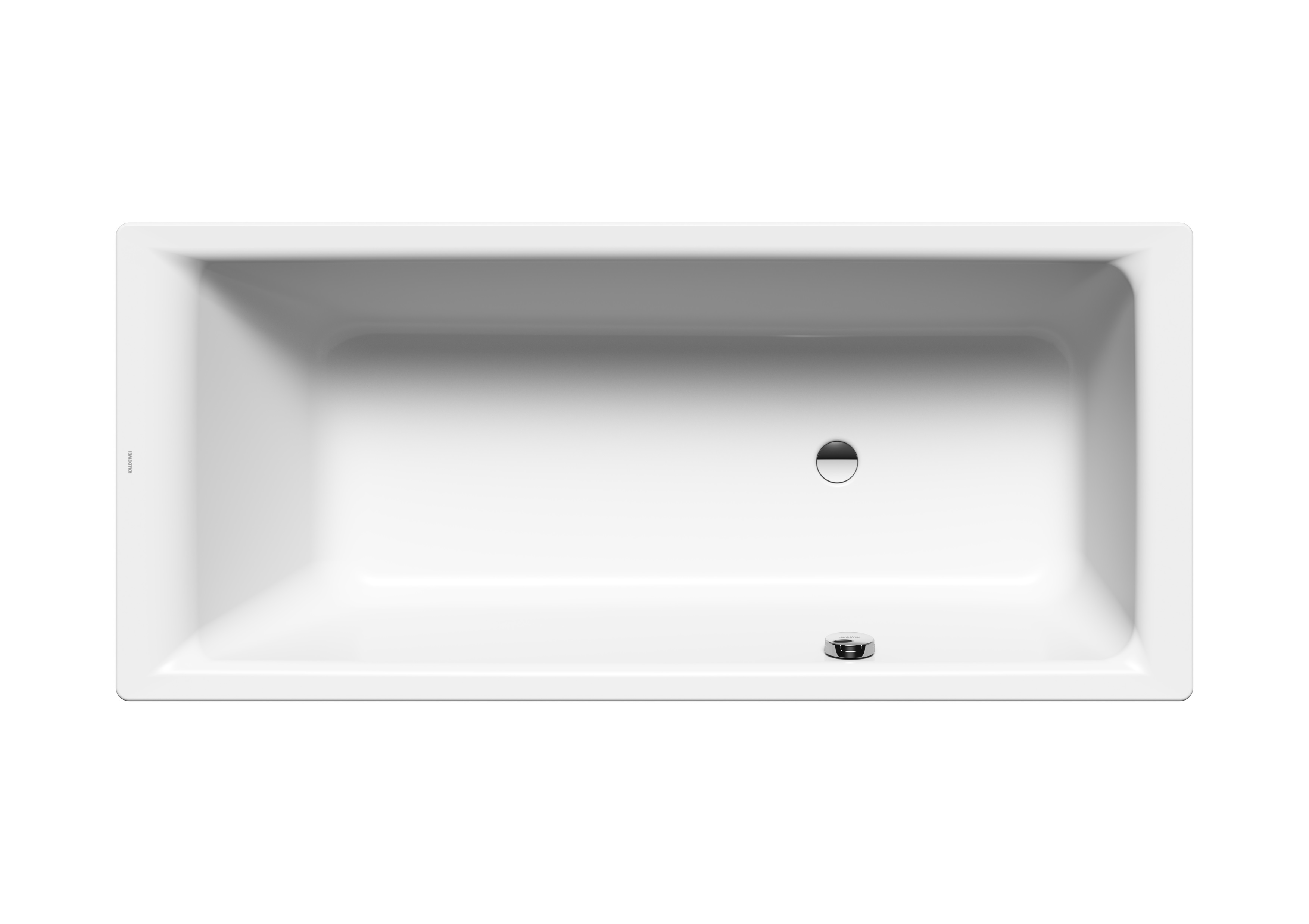 Badewanne Puro mit seitlichem Überlauf rechts 180x80 #657 Perleffekt, Ablauf