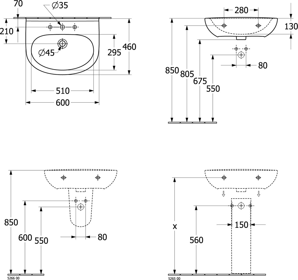 O.NOVO Waschtisch 60 x 46 cm - 2
