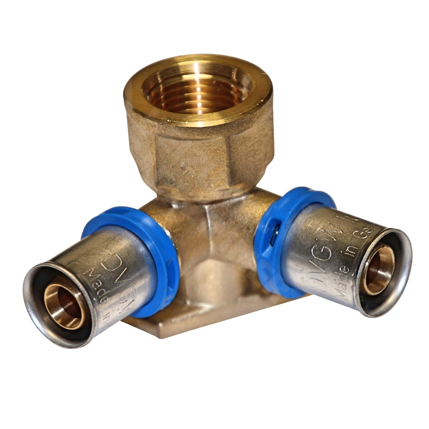 Pressfitting 90° V-Wandscheibe 16x1/2"x16