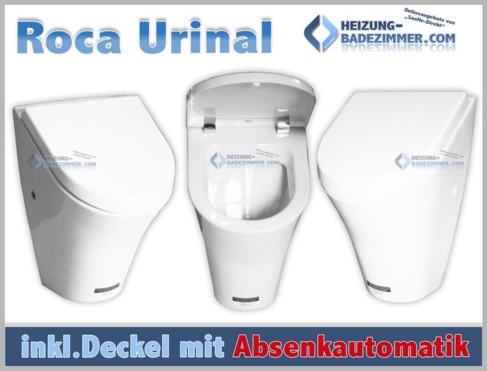 Urinal Roca Nexo m. Zulauf von hinten, inkl. Deckel mit Absenkautomatik, weiß - 2