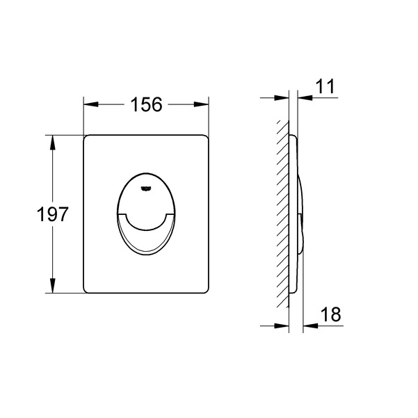 Skate Air Betätigungsplatte senkrecht, weiß - 2
