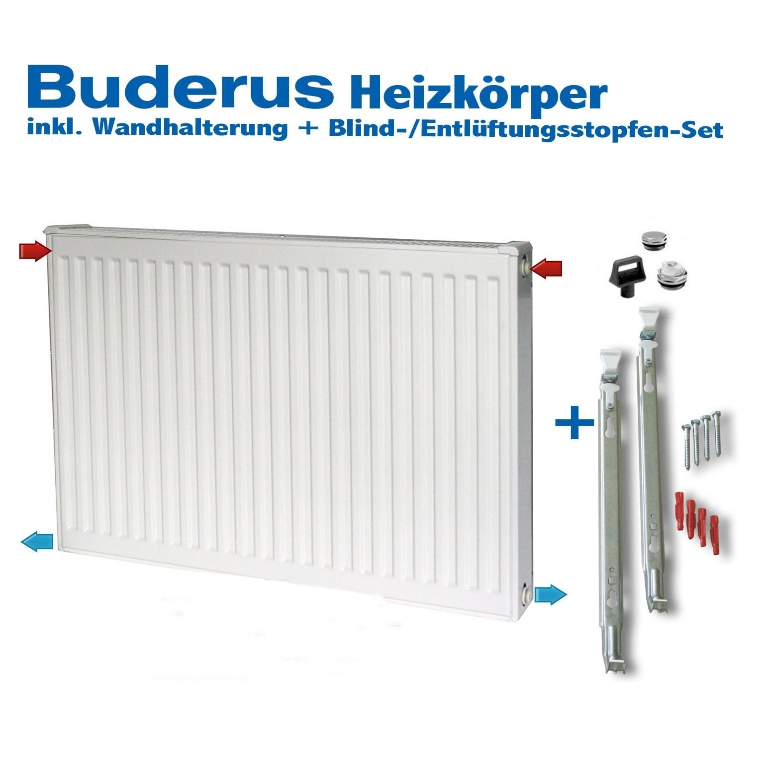 Logatrend Kompakt-Heizkörper Bauhöhe 400 mm weiß mit profilierter Vorderfront
