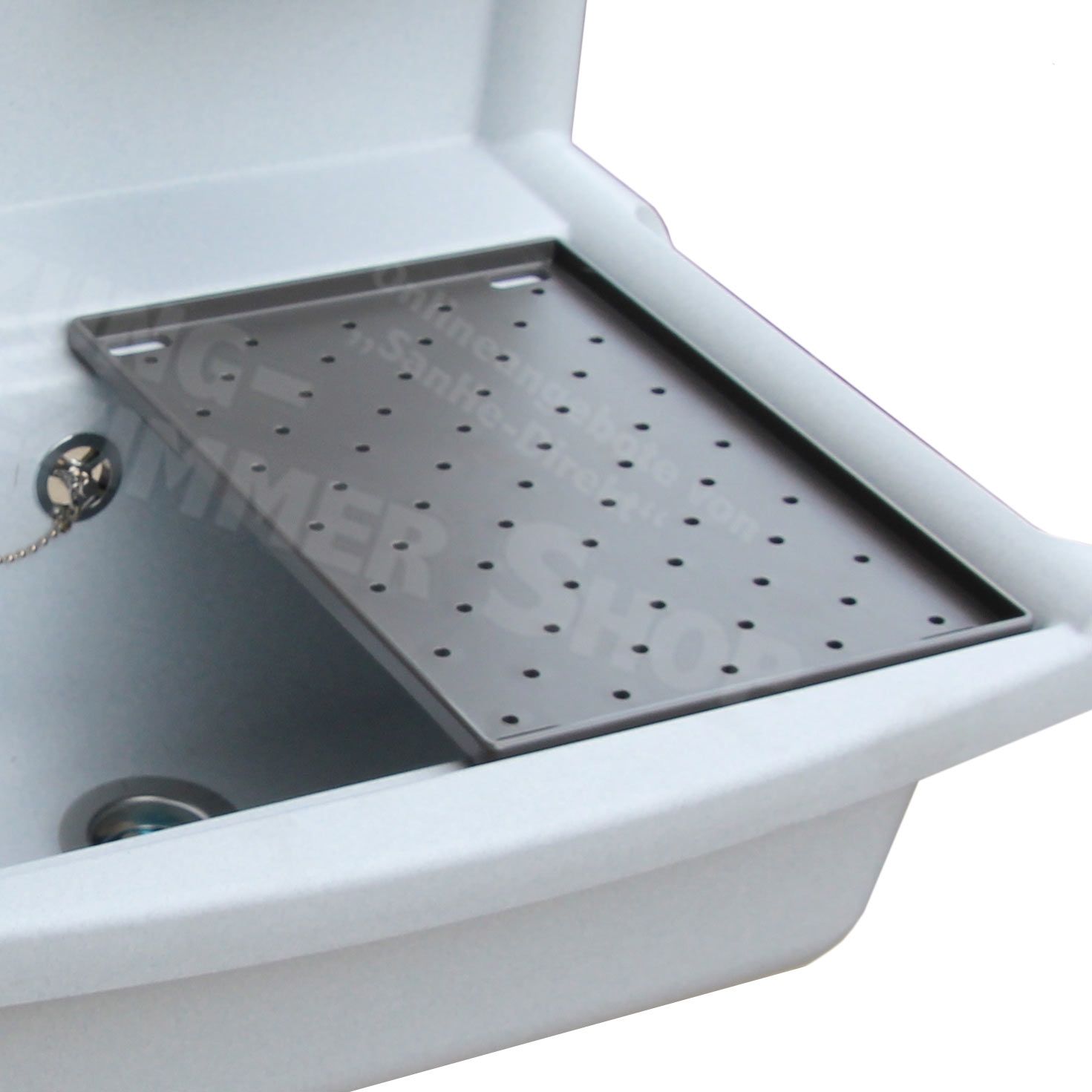 Funktionsbecken Kunststoff m. Ablauf, granit Ausgussbecken - 3