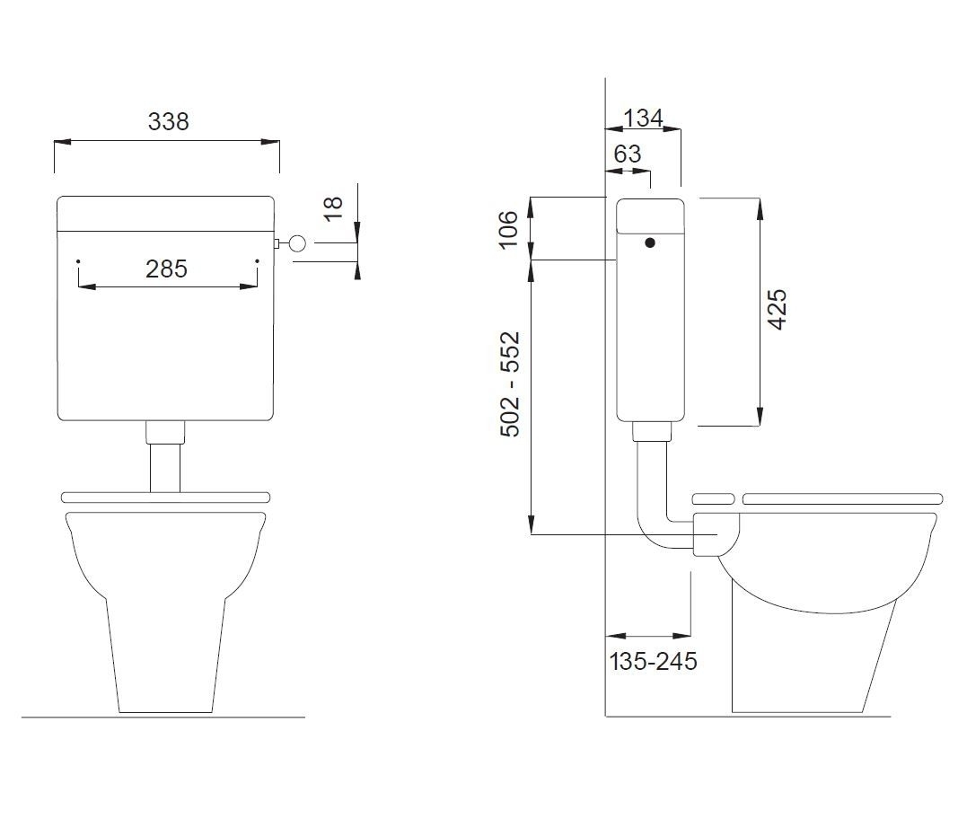 Aufputz Spülkasten 470 mit Spül-Stop-Funktion - 3