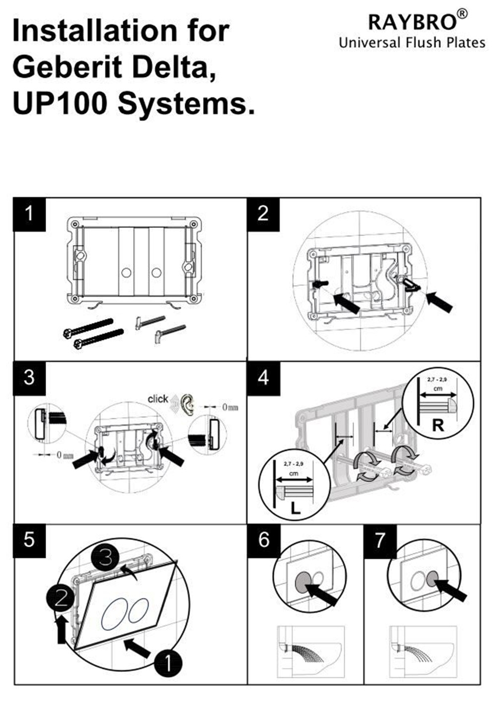 Mocha 15 Weiß Betätigungsplatte für Geberit DELTA, SIGMA, Kronenbach, JomoTech & PEZI - 4