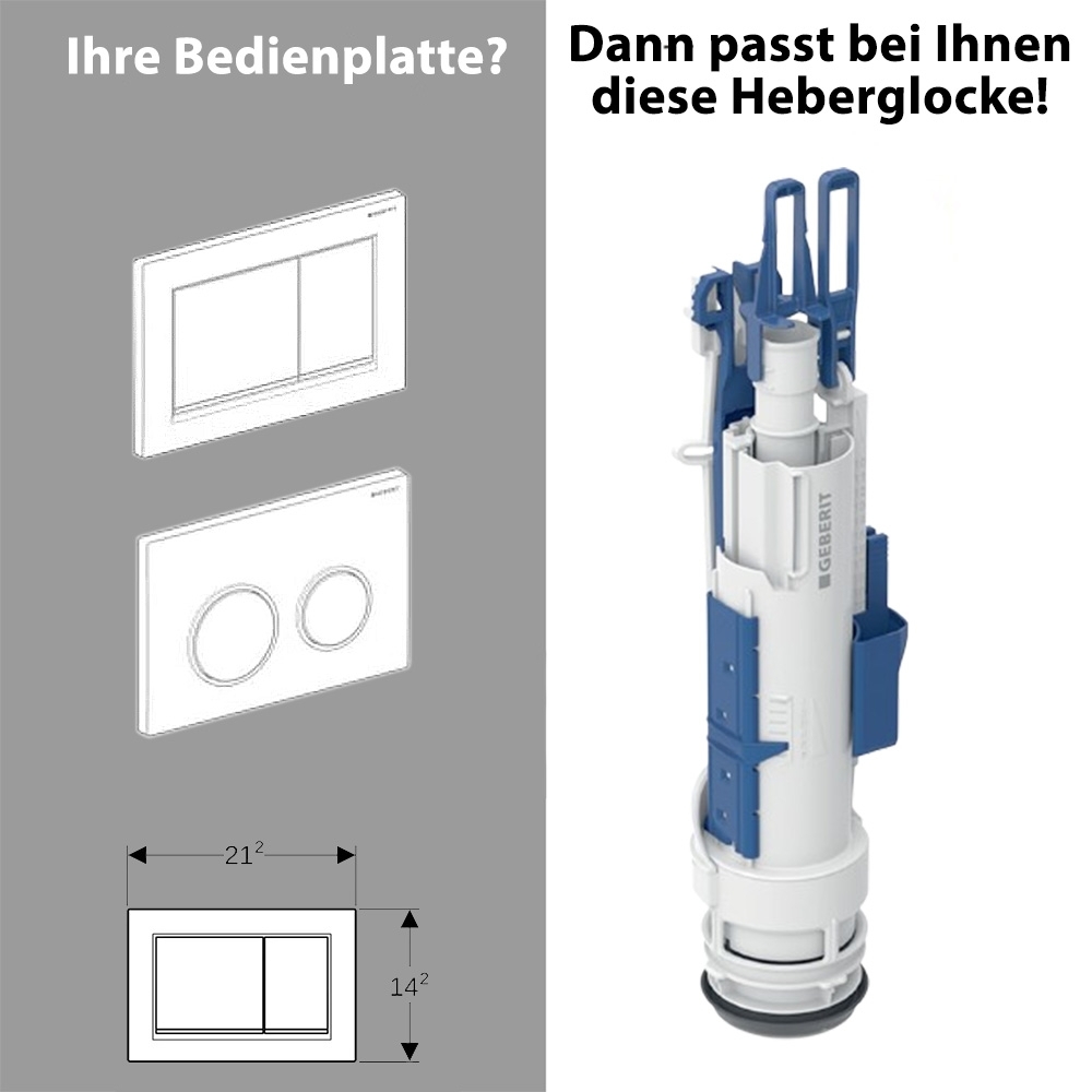 Heberglocke Typ 212, komplett für Sigma, Delta und UP300 Spülkasten