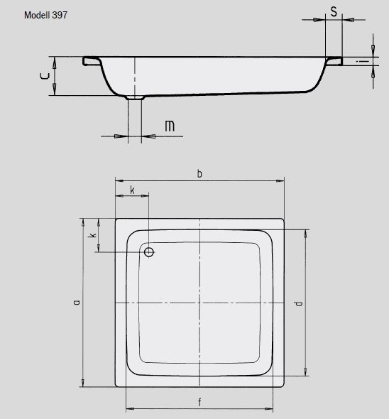 Duschwanne Sanidusch 90 x 90 x 14 cm #396 weiß - 2