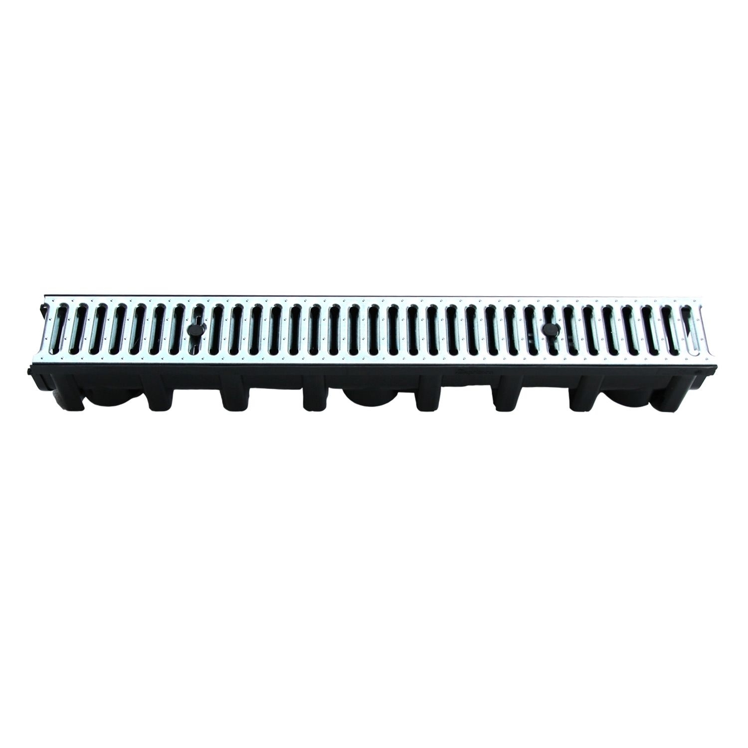 Entwässerungsrinne SET 3 Meter inkl. Kit Stegrost Stahl Metallrost - 2