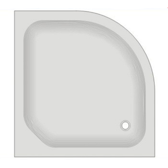 Viertelkreis Duschwanne KSB 26 100x100 R 500, Ablauf - 1