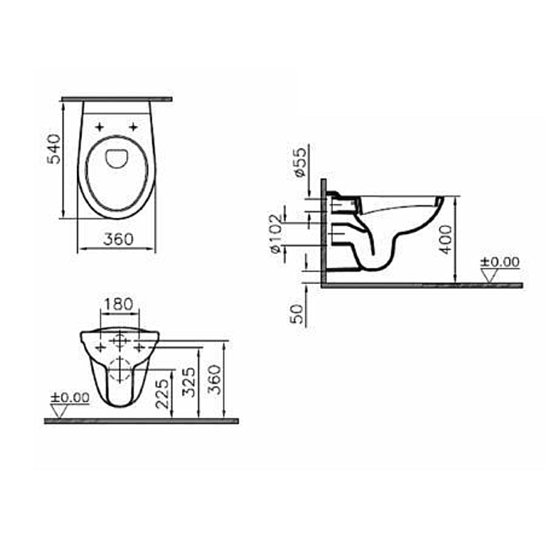 Excellent XT WC-SET Vorwandelement mit Tiefspül WC, Kantos, WC Sitz Element Höhe: 83 cm - 7