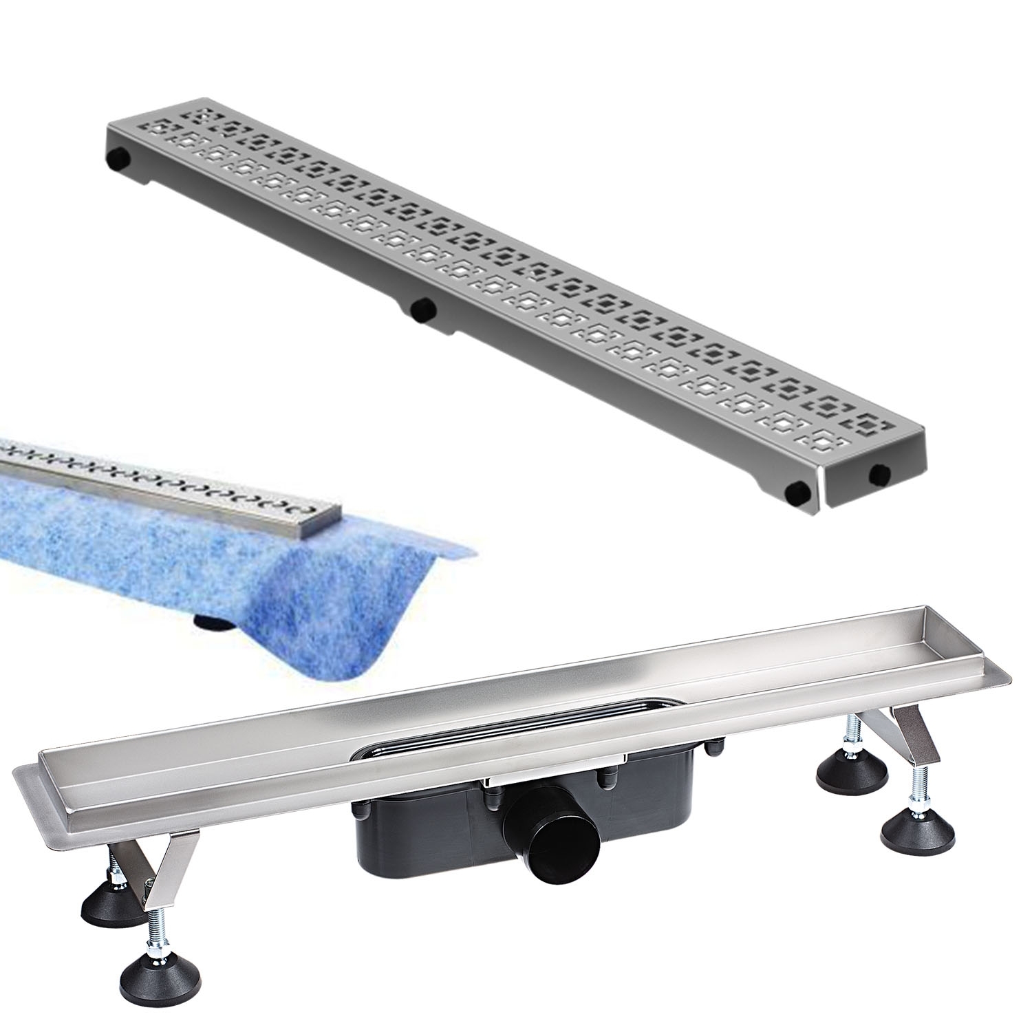 Duschrinne 100 cm inkl. Edelstahl Gitter ORIENT - 1