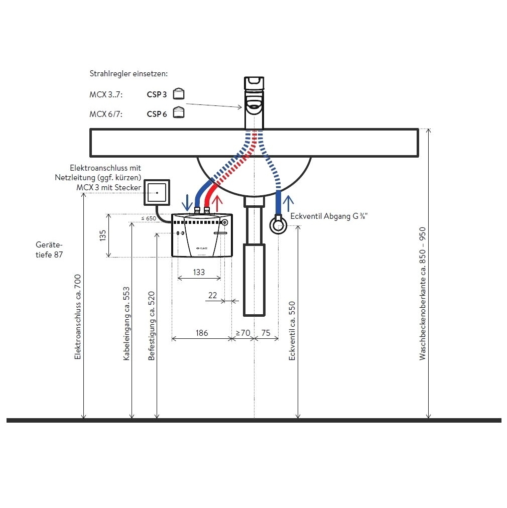 Durchlauferhitzer MCX3 3,5 kW - 3
