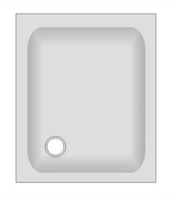 Duschwanne KSB 15 90x75x6,5 cm weiß, Ablauf
