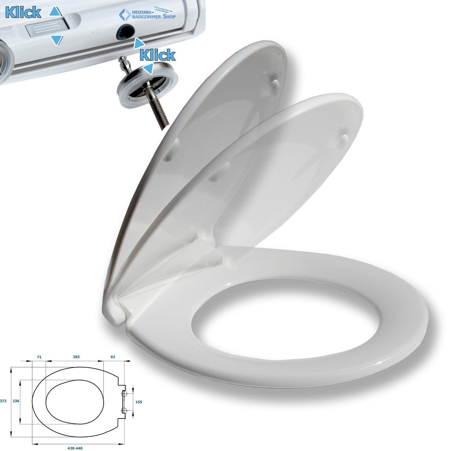 WC Sitz Antares S in hochwertiger, schwerer Ausführung mit Absenkautomatik & Quick-Release - 2