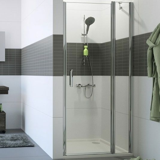 Duschabtrennung Classics 2 Schwingtür m. festem Segment 120cm ESG HG - 1