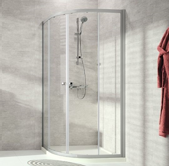 Duschabtrennung Alpha 2 Runddusche mit Gleittüren 80x80 R500 WE AP