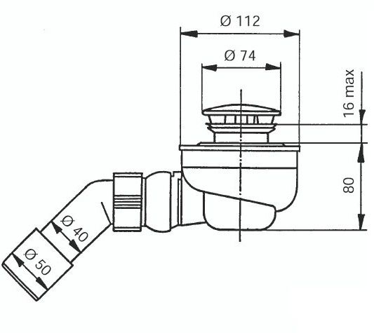 Ablaufgarnitur für Duschwannen mit Ablaufloch 52 mm - 2