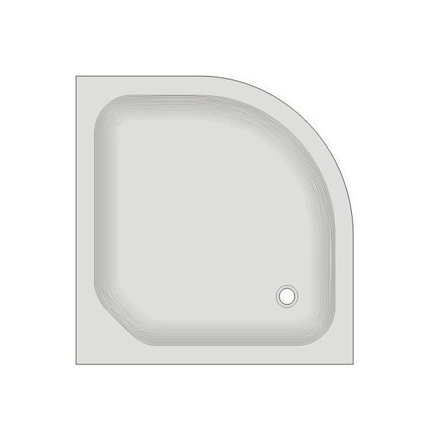 Viertelkreis Duschwanne KSB 24 90x90x13 cm weiß, Füße