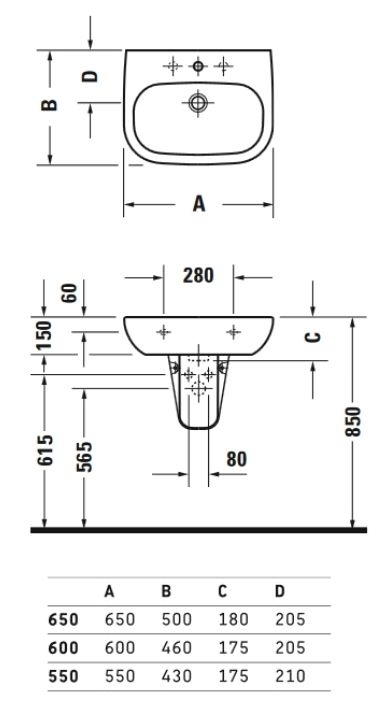 D-Code Waschtisch 65 x 50 cm - 2