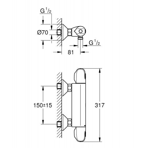 Grohtherm 1000 Brausethermostat #34143003 - 2