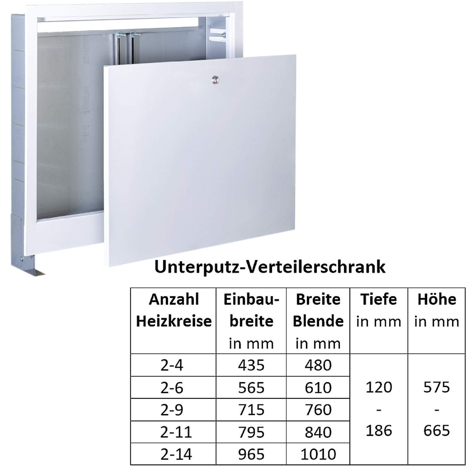 Unterputz Verteilerschrank für Fußbodenheizung Heizkreisverteiler größe wählbar - 2