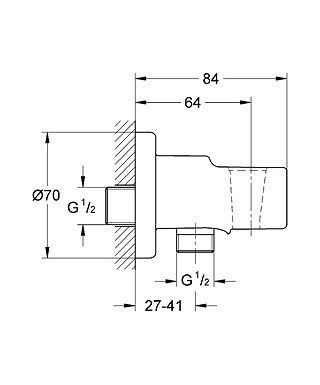 Relexa Wandanschlussbogen m. Brausehalter chrom - 2