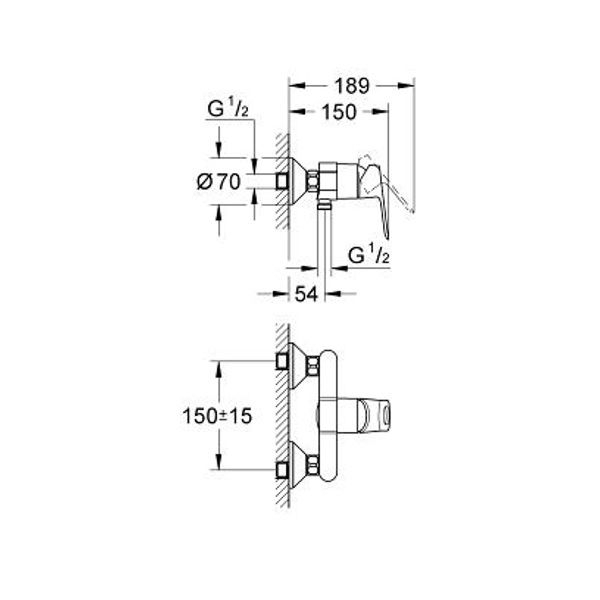 BauLoop Einhebel-Brause Armatur chrom - 2