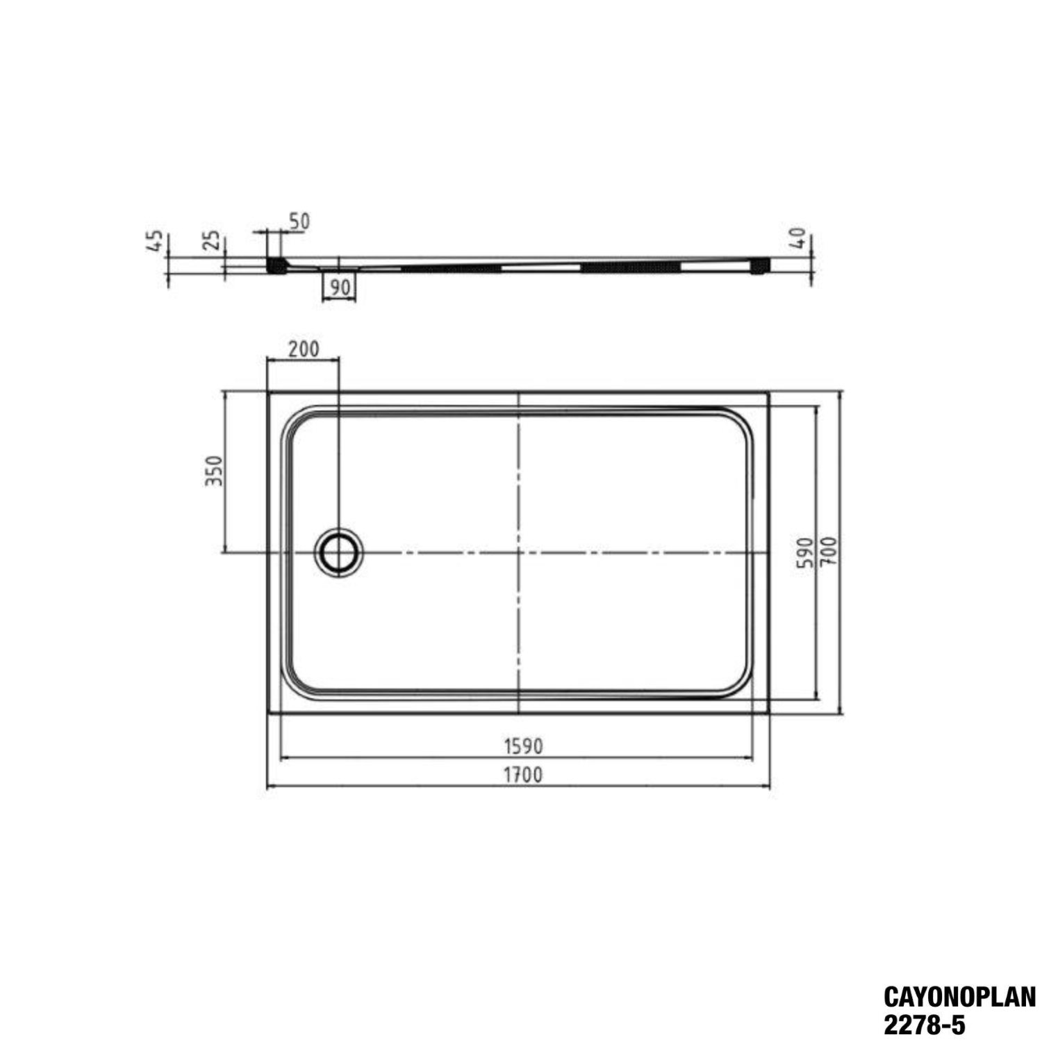 Duschwanne Cayonoplan 70x170 2278-5 - 2