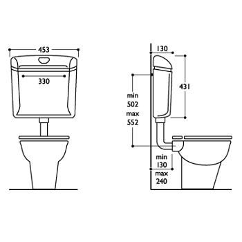 Aufputz Spülkasten 1070 weiß - 3