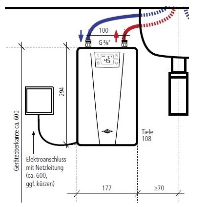 Kompakt-Durchlauferhitzer CEX-U elektrisch geregelt, 11/13,5 kW, 400 V - 2