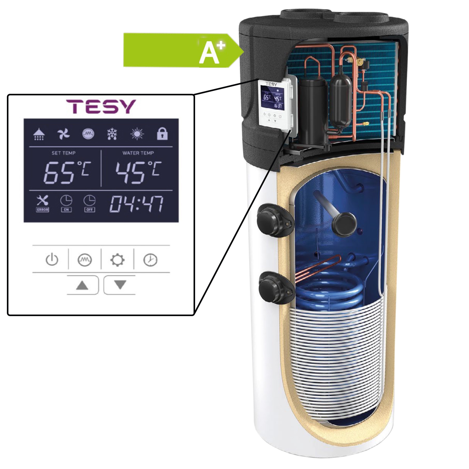 Brauchwasser Wärmepumpe 200AS.3.1 Luft für Trinkwasser mit Rohrregister - 2