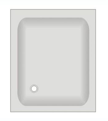 Duschwanne KSB 10 90x75x14 cm weiß, Ablauf