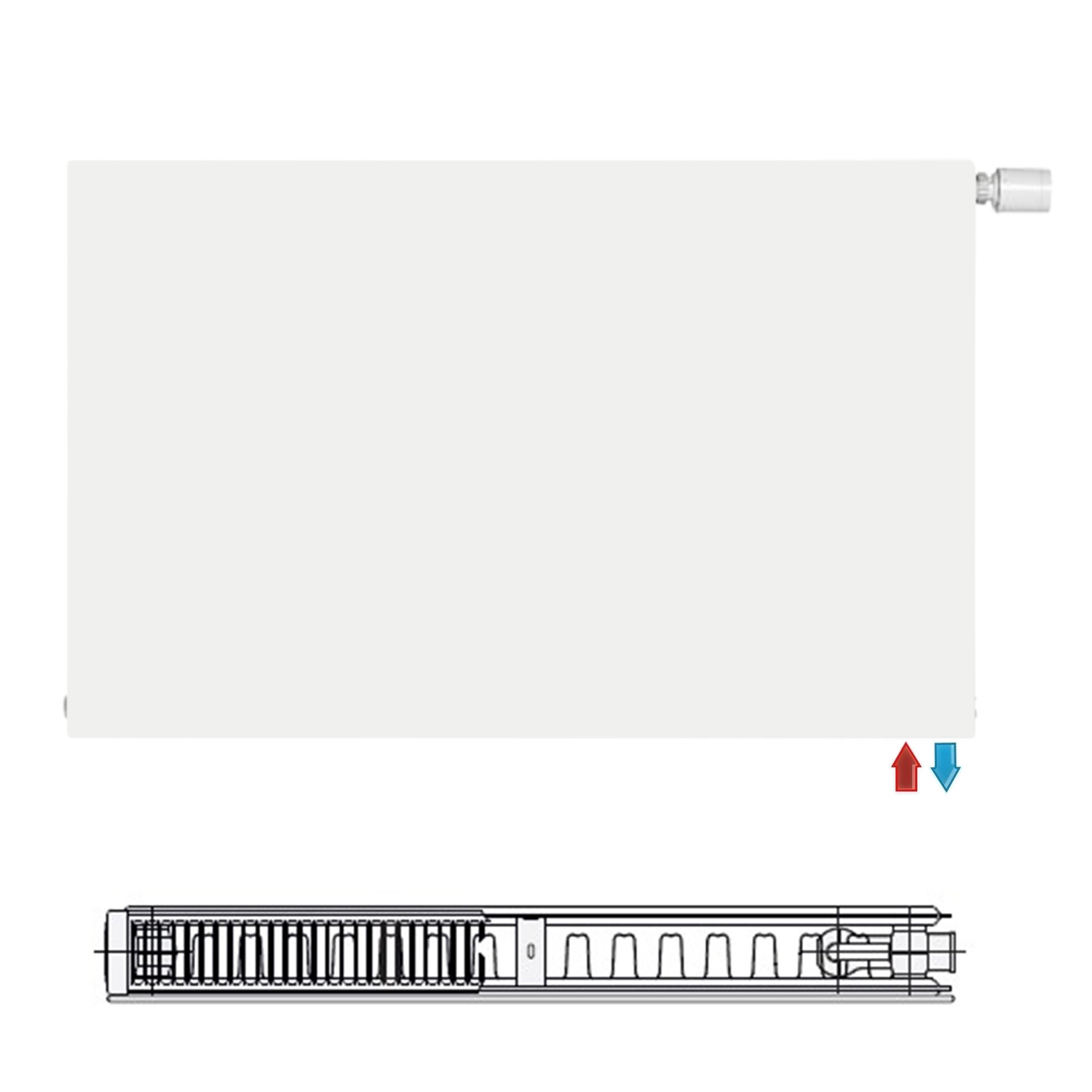 Logatrend VC-Plan.2  Ventilheizkörper Set 21-600-600 mm weiß inkl. BMSplus Schnellkonsolen und Blind