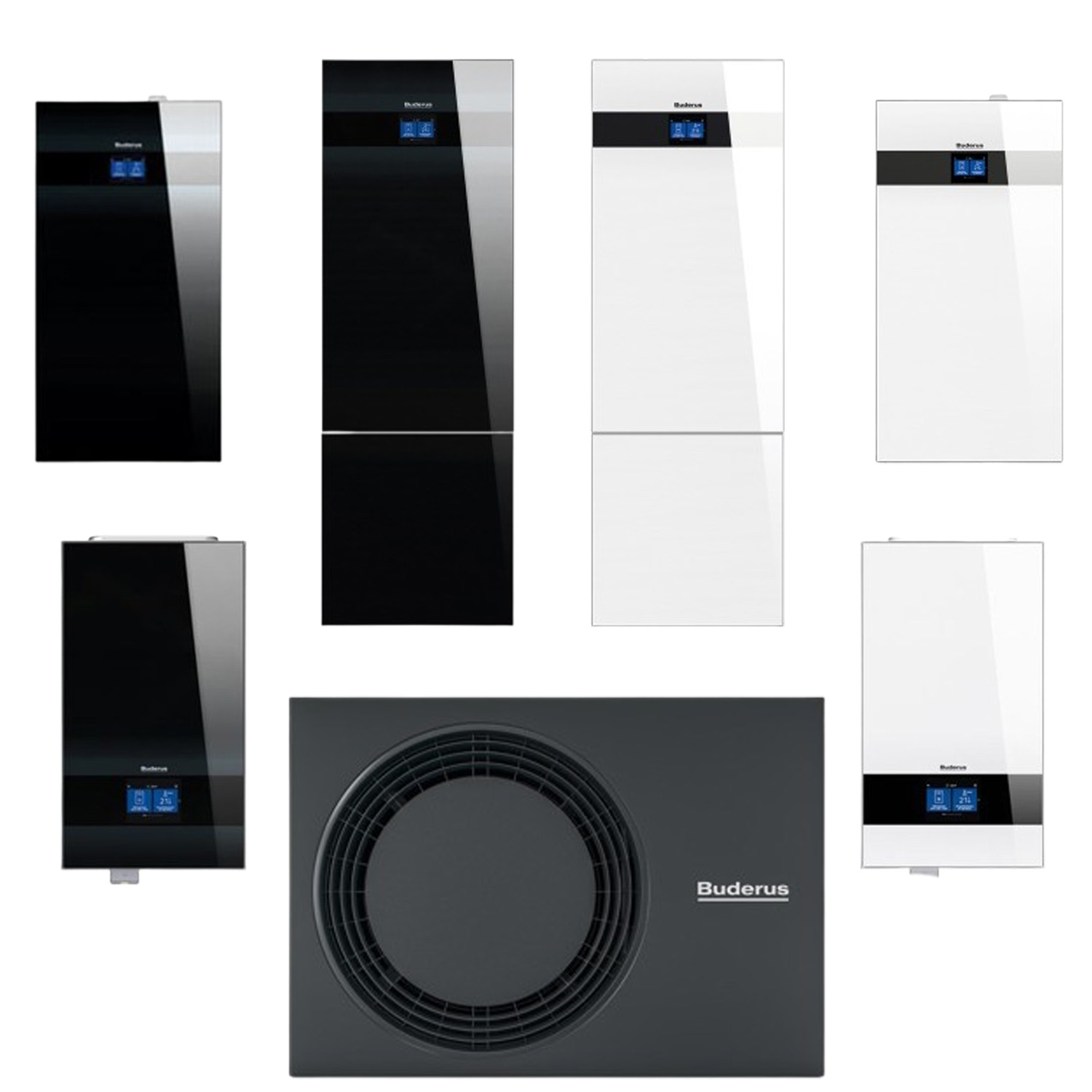 Buderus Wärmepumpen Paket Logatherm WLW 186i Luft/Wasser Wärmepumpe 4 - 12 kW