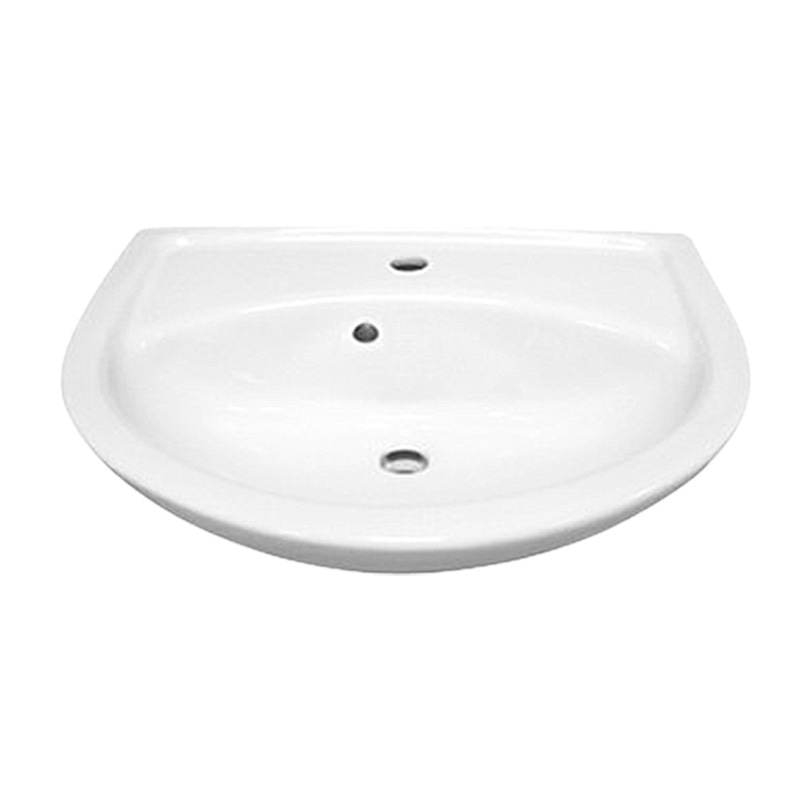 Waschtisch 45 cm inkl. Silikon, Eckventile, Schallschutzset, Siphon, (Armatur + Befestigung wählbar) - 1