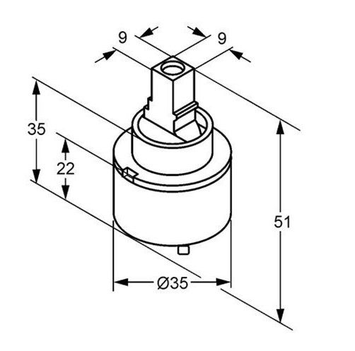 Kartusche / Steuereinheit für Einhhandmischer 35mm - 4