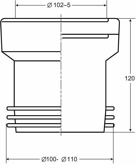 Dichtungsmanschette Nr. 3 DN 110, Baulänge 120 mm, pergamon - 3