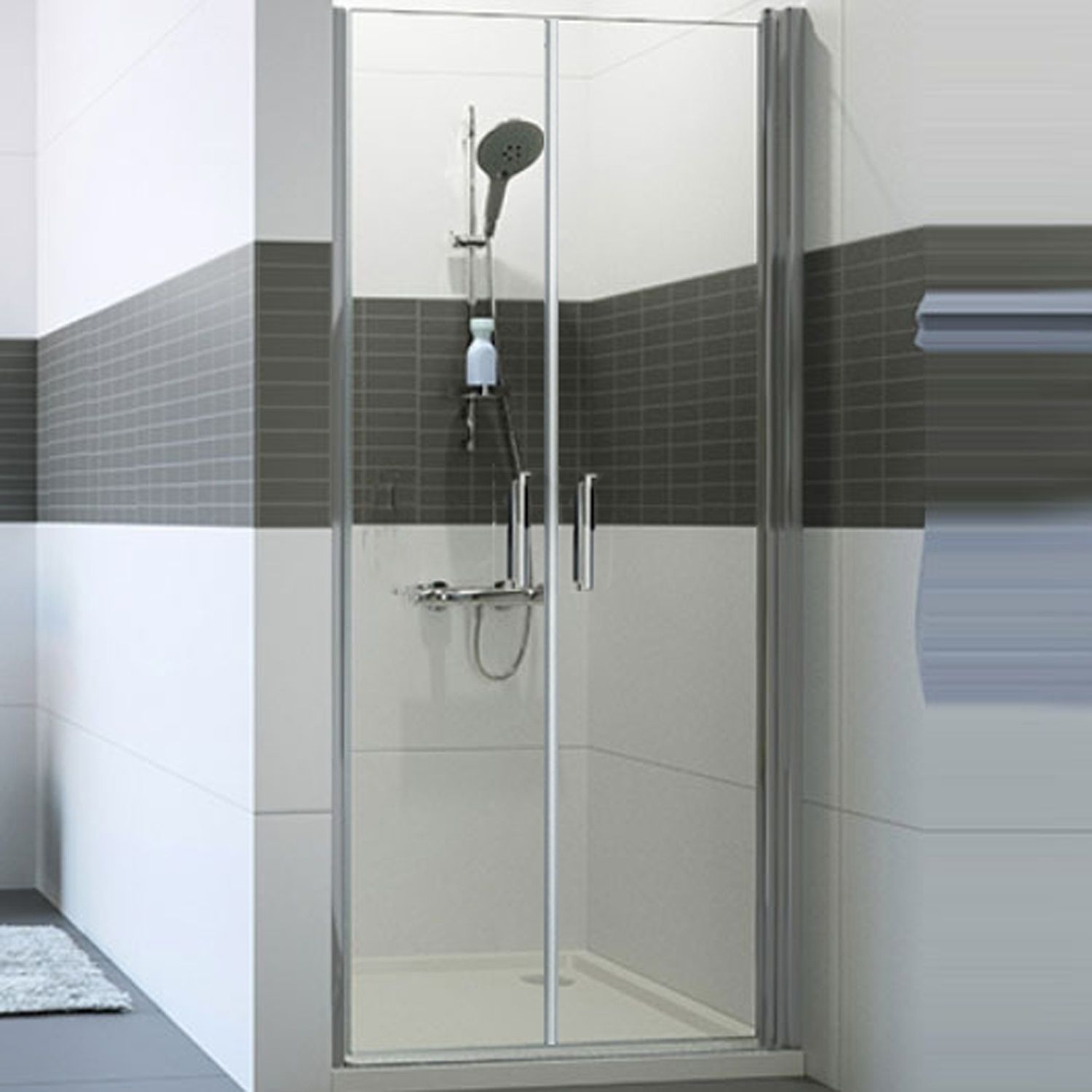 Duschabtrennung Classics 2 Pendeltür Nische 90cm ESG AP HG - 1