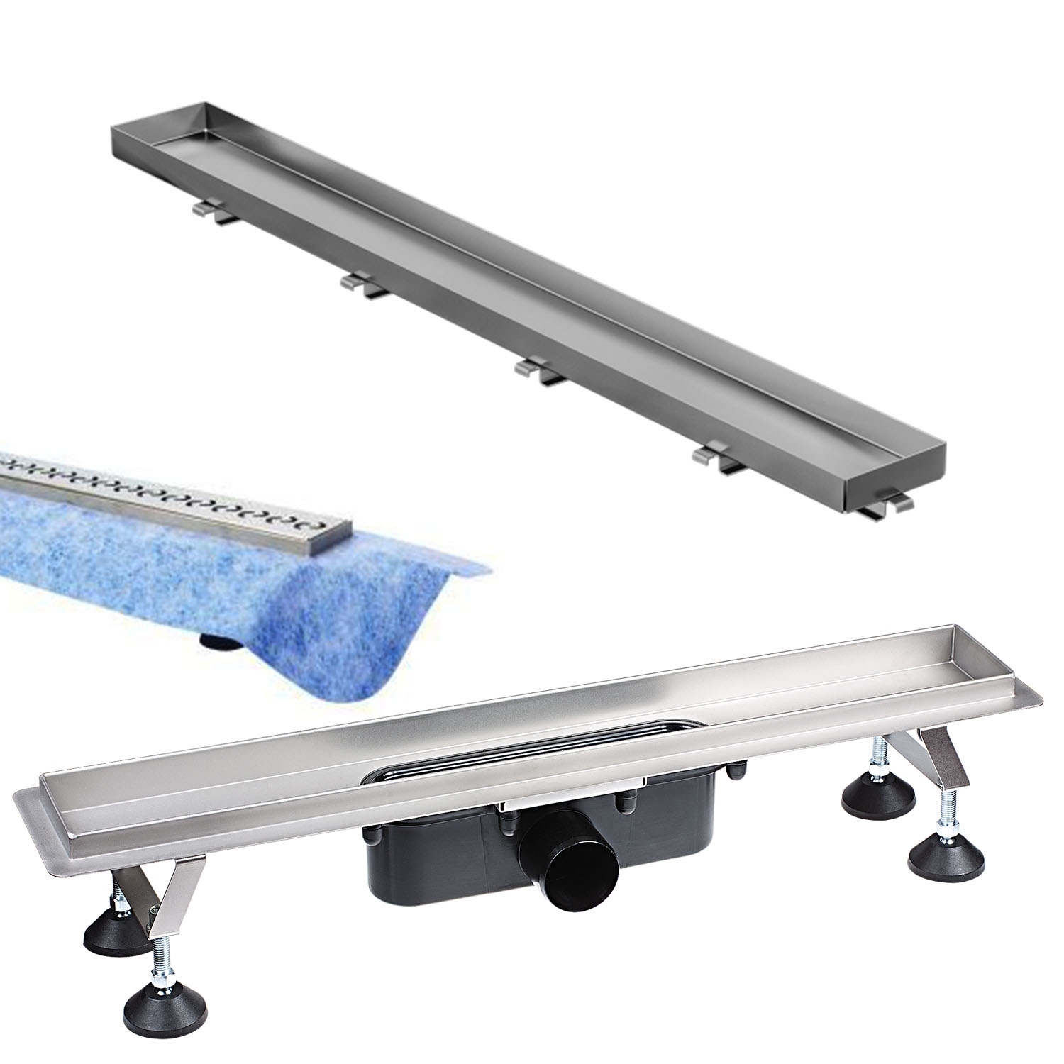 Duschrinne 70 cm inkl. Auflage STONE (befliesbar) Duschrinne 70 cm inkl. Auflage STONE (befliesbar)