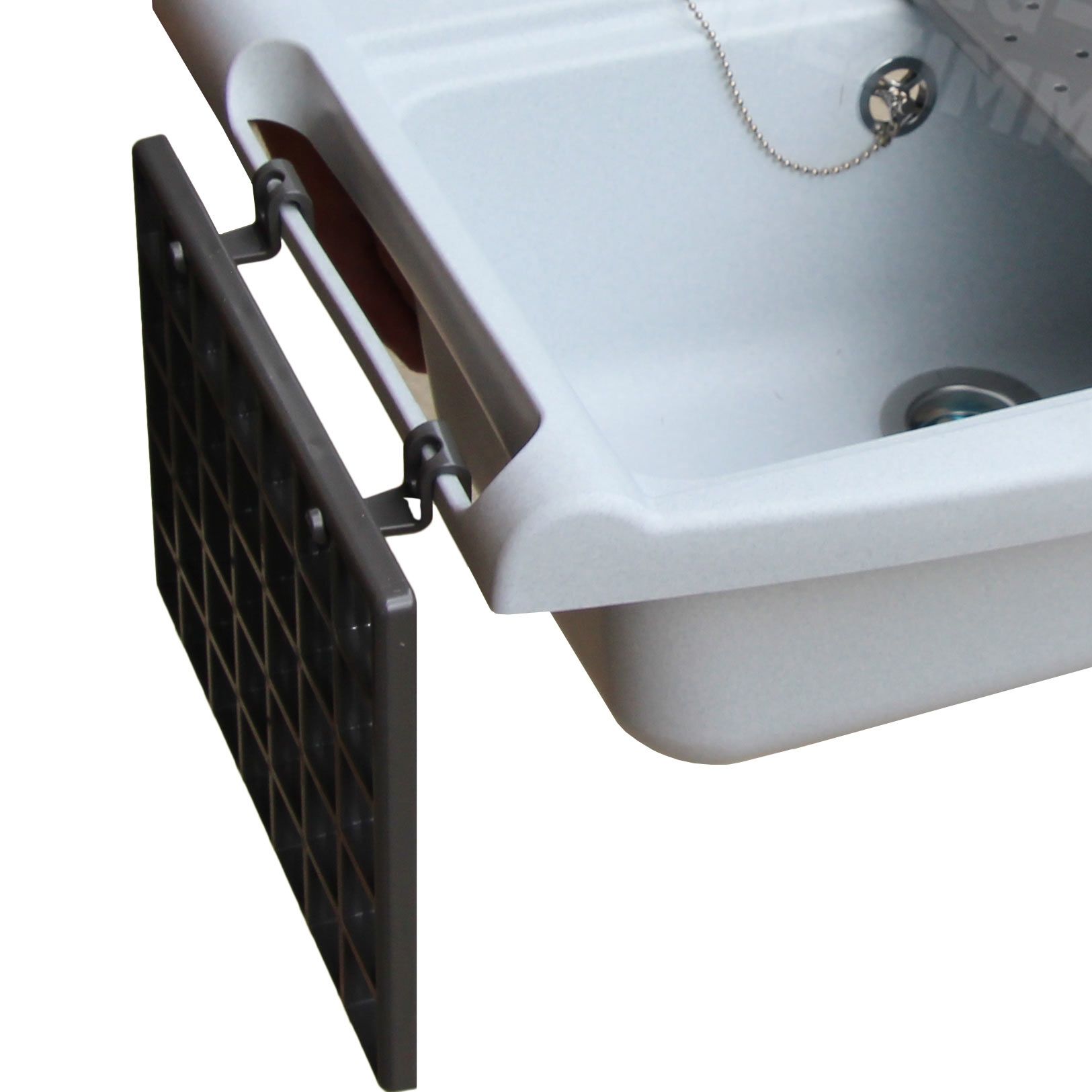 Funktionsbecken Kunststoff m. Ablauf, granit Ausgussbecken - 4