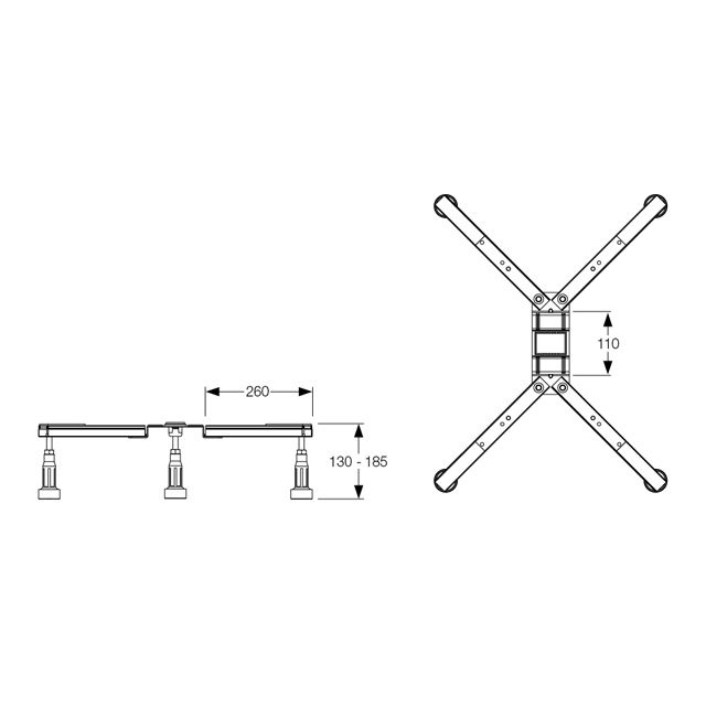 Duschwannenfussgestell BW ECO - 2