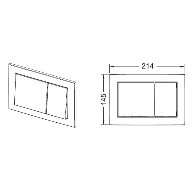 Base Modul für Wand-WC BH 1120 mm inkl. Betätigungsplatte schwarz - 2