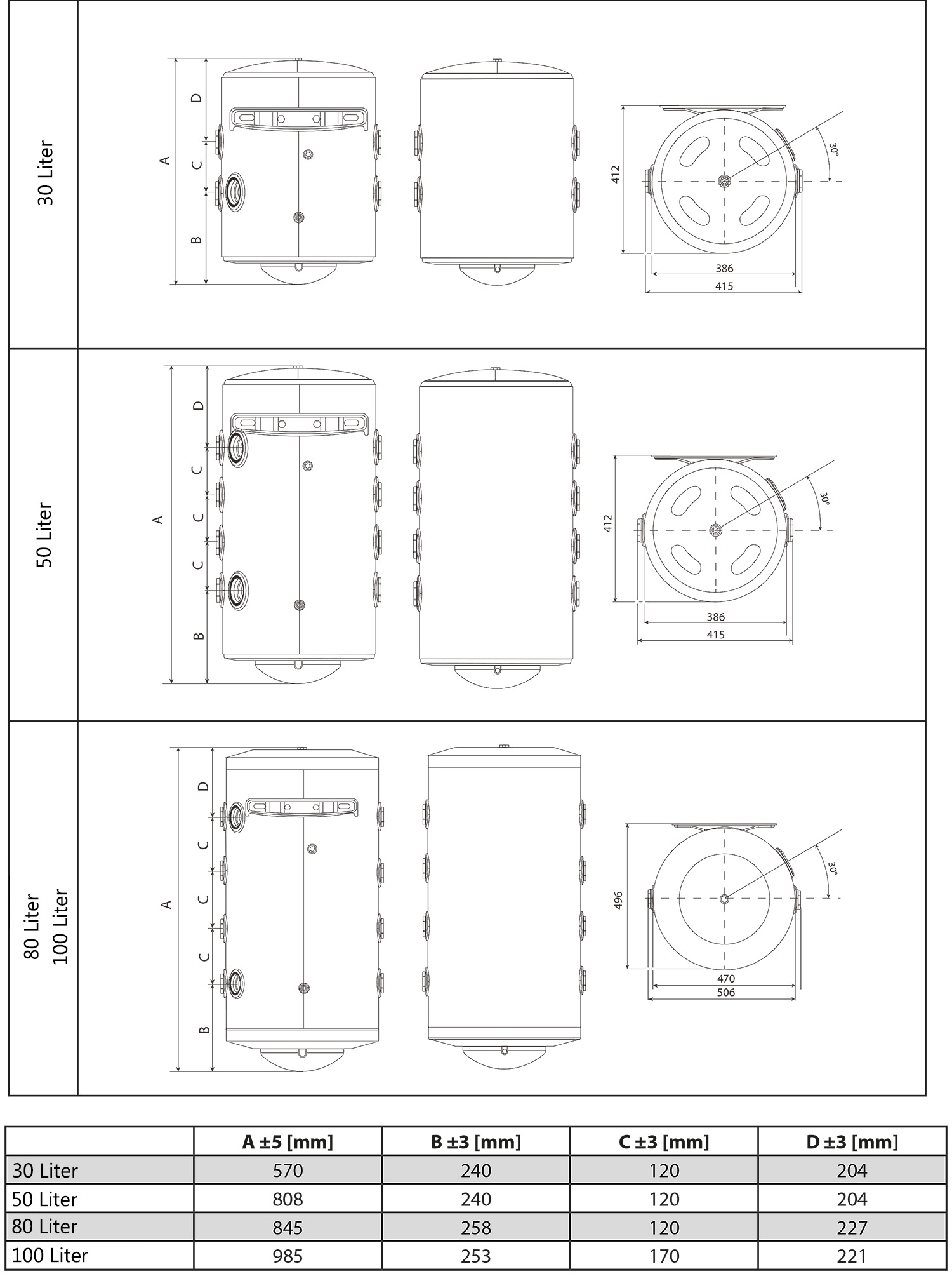 Wärmepumpen Pufferspeicher 50 Liter wandhängend - 2