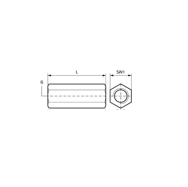 Gewindemuffe M10 x 30 mm - 2