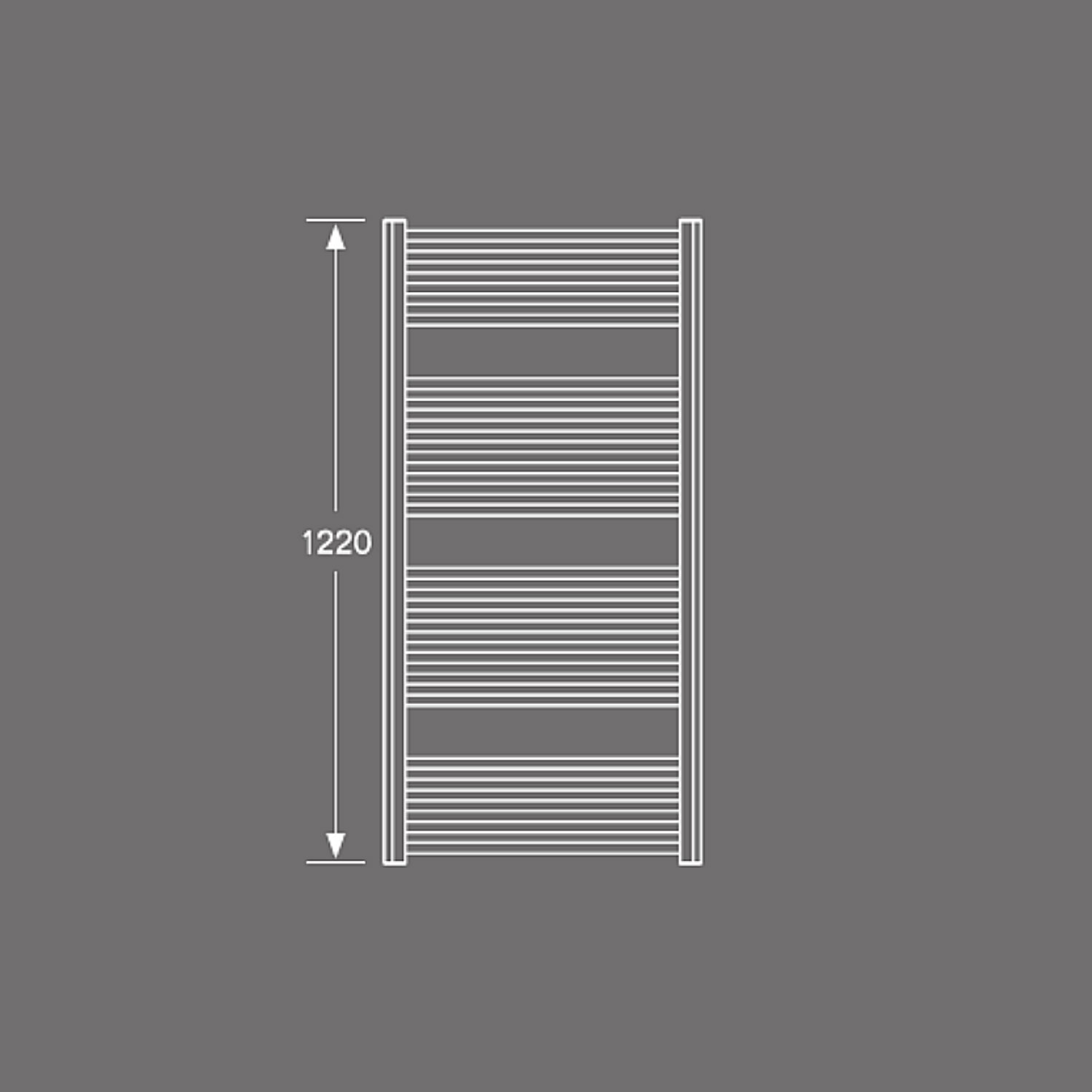 Logatrend Therm direct E 1220x500 Badheizkörper rein elektrisch mit Regelung weiß - 2