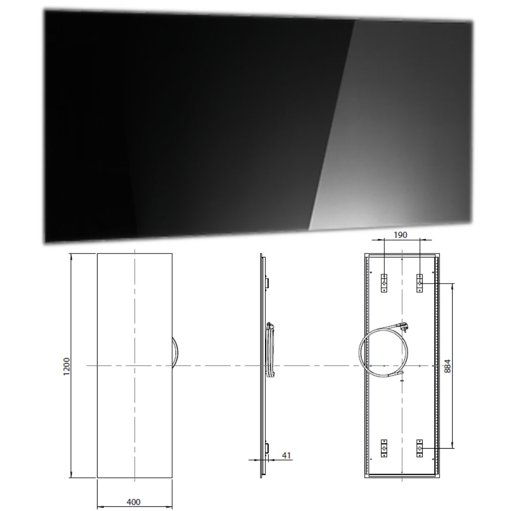 Logatrend IFR 186 GS Infrarotheizung Glas schwarz 400 Watt